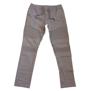 Forever 21 Joggers Mens Medium W32" Khaki Drawstring elastic waist tapered leg